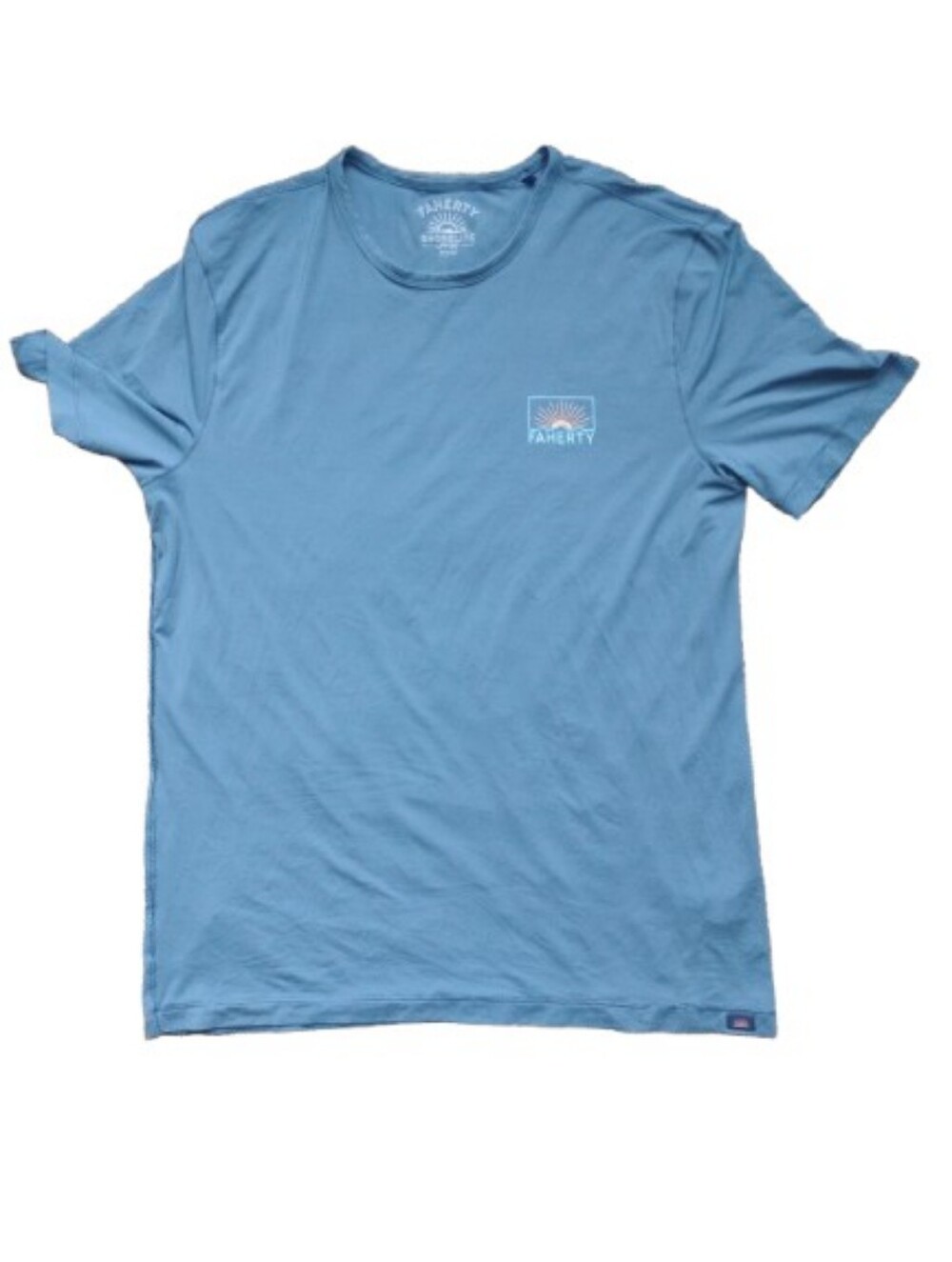 NEW Faherty Shorelite UPF 50 Swim Tee Rashguard Shirt Men’s Medium Blue